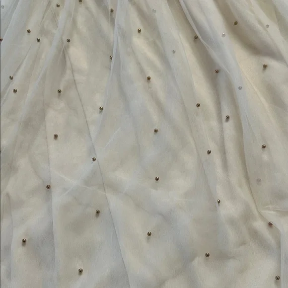 Metrowear crème tool skirt with gold embellishments - Picture 6 of 8